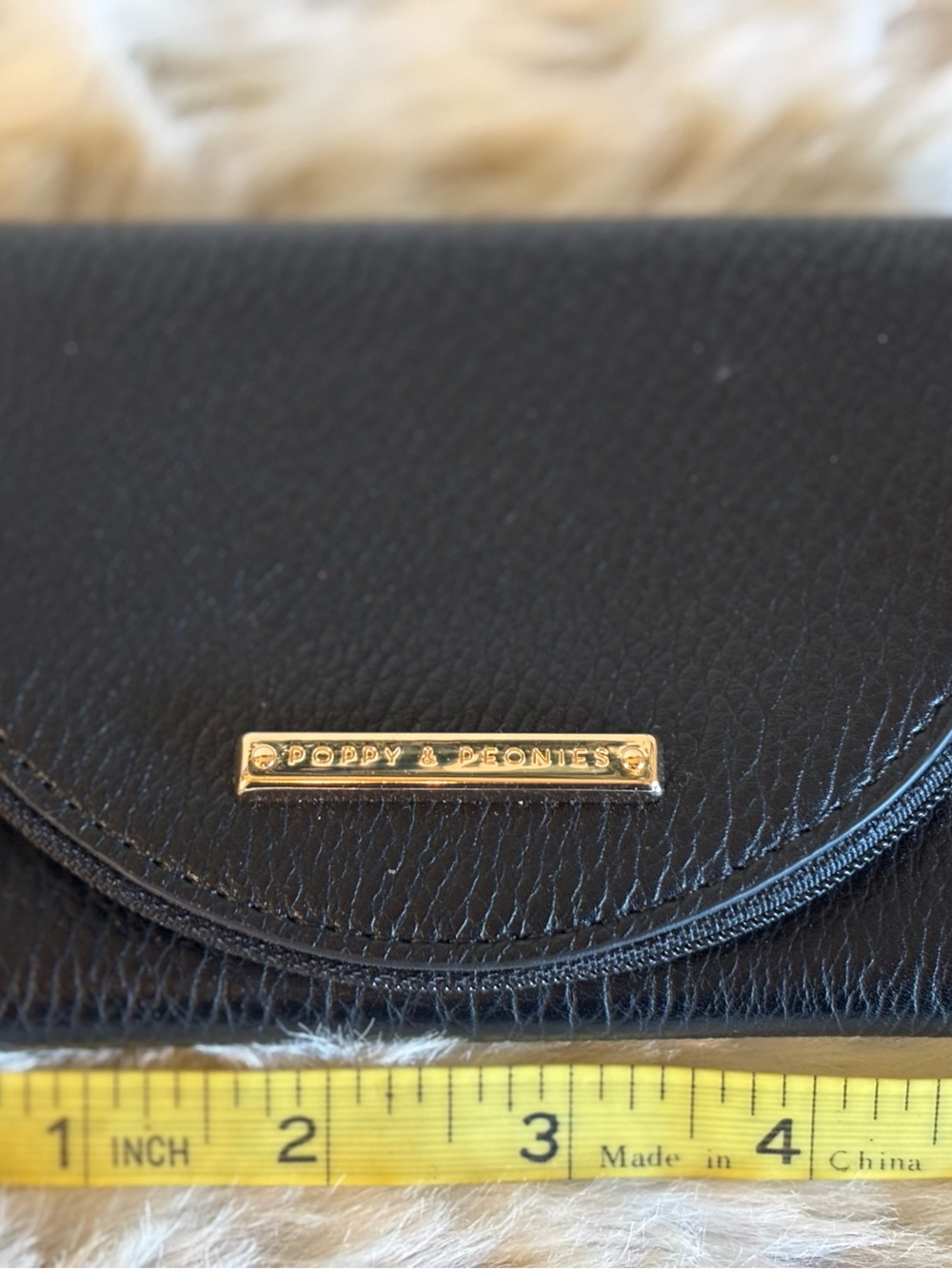 Poppy & Peonies  black wallet